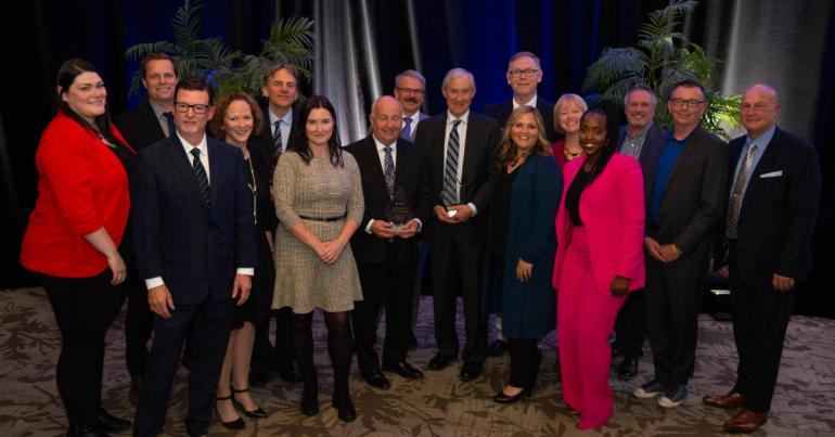 Ambassador Award winners pose with RBC Place London team and local councillors andMPs