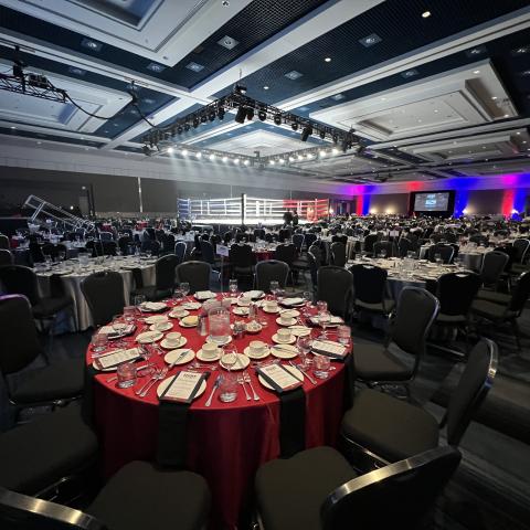 Ballroom setup boxing match + gala