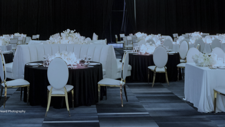 Ballroom set for Wedding