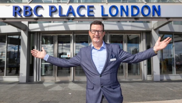 Darrin Pollard in front of RBC Place London